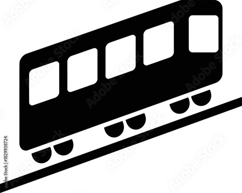 Funicular Cable Car Transport Silhouette Vector