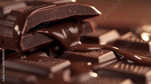 温かい光の中でゆっくり溶ける高級ダークチョコレート