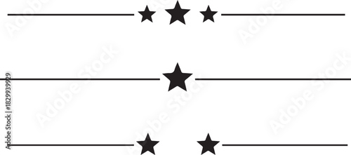 Simple star dividers minimalist line art for graphic design elements