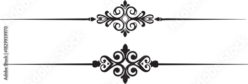 Elegant vintage divider ornaments for decoration and design projects