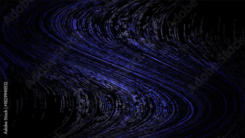 Abstract Blue and Black Wavy Pattern Background.