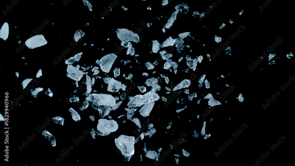 Obraz premium Super Slow Motion of Exploding Ice Shards , Close-up