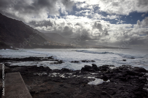 Rocky coast and Atlantic ocean, Tenerife, Spain