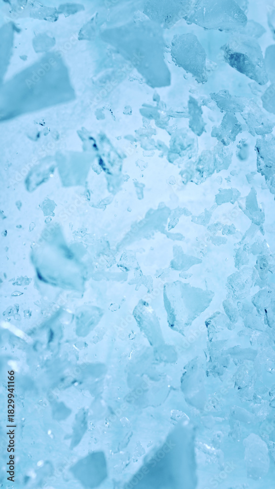Naklejka premium Super Slow Motion of Exploding Ice Shards , Close-up
