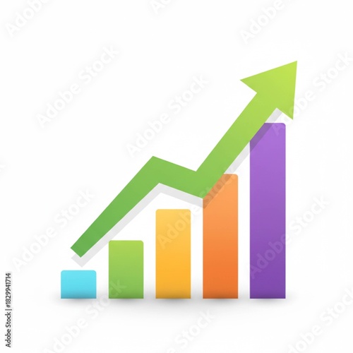 Free Download Flat Business Growth Chart with Arrow Up - GFXLoad