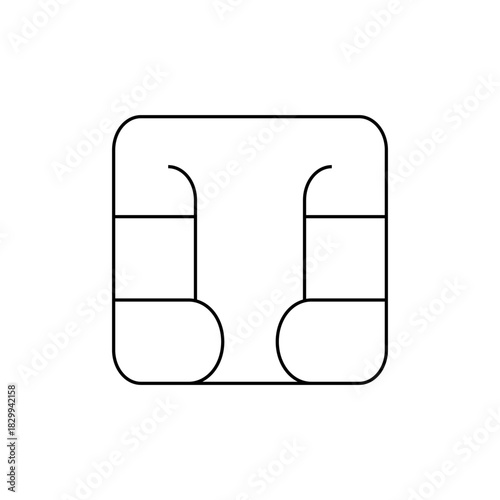 A minimalist representation of an emv chip card with rounded corners and distinct contact points design