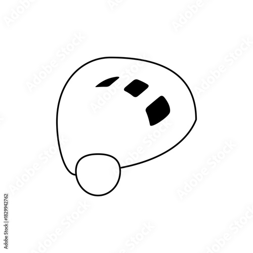 Minimalist Black and White Whale Tail Illustration with Eye