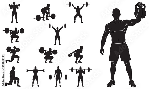 Ultimate Set of Strength Training Silhouettes - Compound Exercises