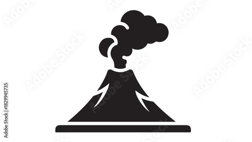 Volcano eruption icon simple flat vector glyph isolated on white background