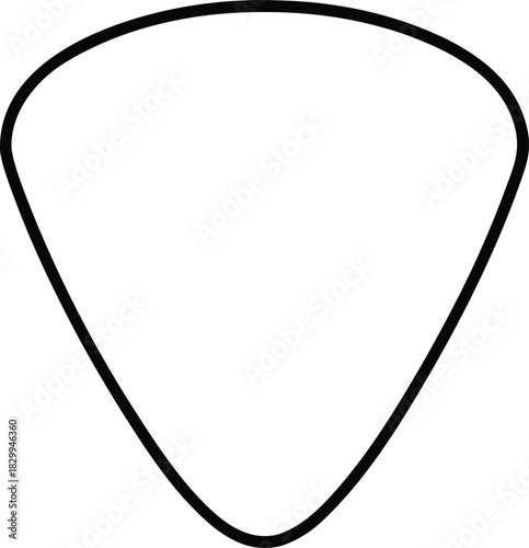 Musical instrument plectrum outline isolated vector isolated on transparent background