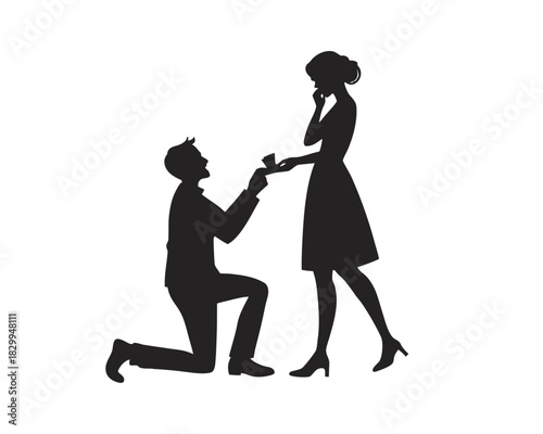 silhouette of a young couple