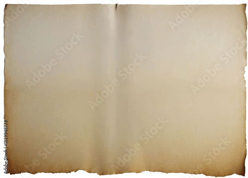 Old vintage paper sheet realistic vector illustration isolated on white background, old paper texture