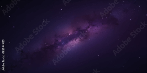 Bright blue fantasy galaxy and starry night sky with swirling nebula and distant planets