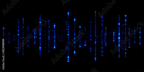 Blue abstract glowing digital technology background with music equalizer wave and light design
