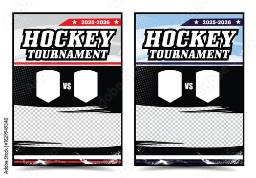 Hockey Tournament poster or flyer vector design template layout