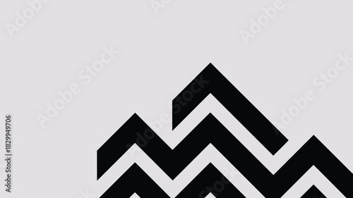 A minimalist graphic design featuring black chevron patterns against a light gray background art concept