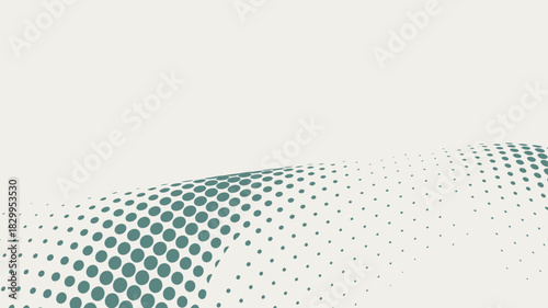 A halftone pattern with varying sized circles on a light background creating a wavy textured surface