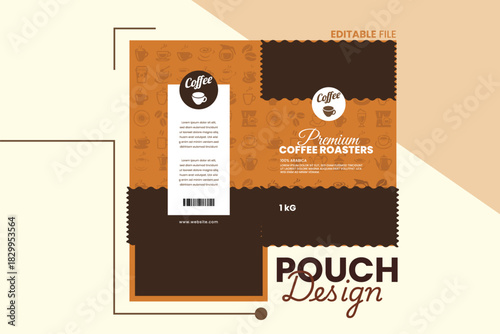 Coffee Star brand identity with logo design on stand-up Pouch packaging. 