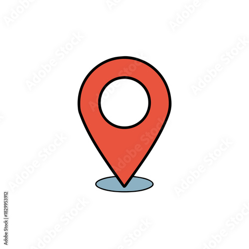 vector clip art location pin on white background for web and graphic design