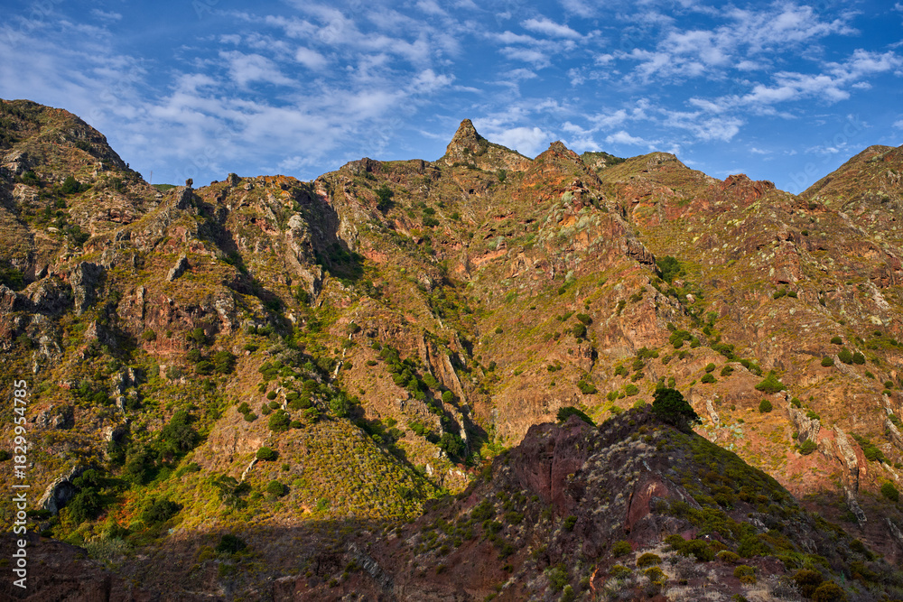 Fototapeta premium Volcanic peaks in Anaga mountains Tenerife