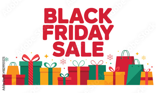Black friday sale with gifts and shopping bags