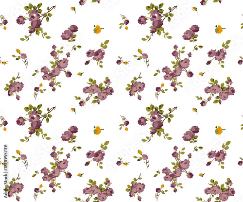 floral pattern with blooming spring flowers