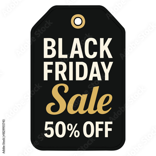 Black friday sale 50 percent off tag
