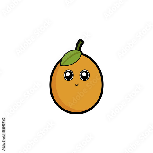 vector clip art sapodilla with black outline for web and graphic design
