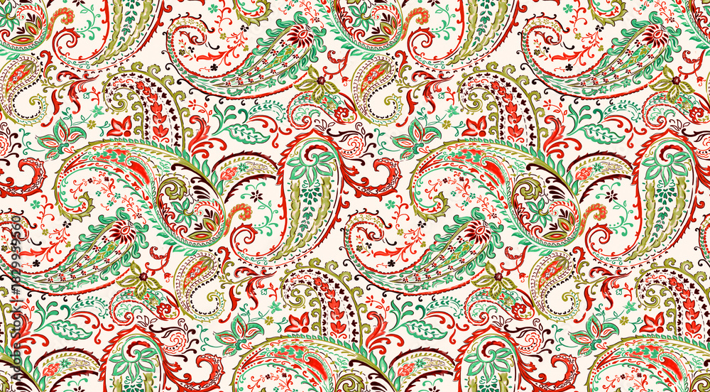 Fototapeta premium ethnic floral seamless pattern
