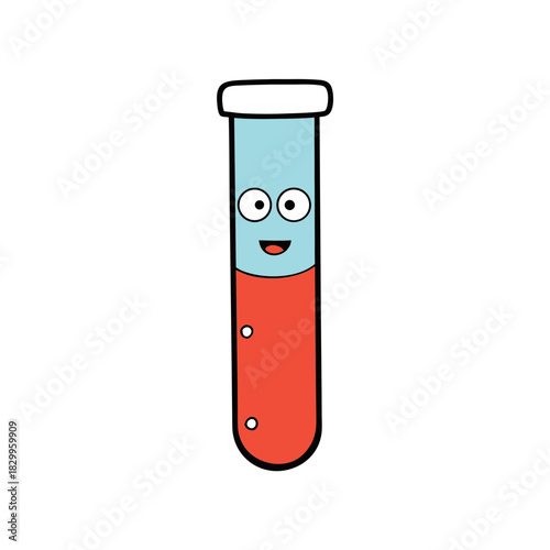 vector clip art test tube on white background for web and graphic design