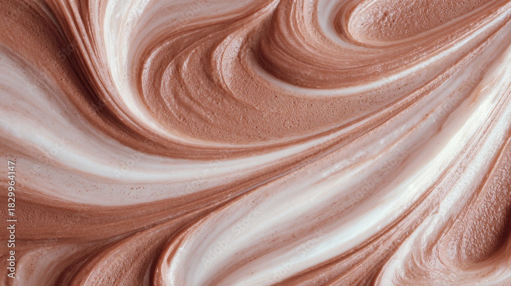 Obraz premium Chocolate yogurt close-up texture. Food background