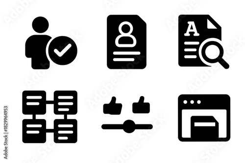 Crowdsourced Scriptwriting Icons. Line style icons of Crowdsourced Scriptwriting: role selection icon, script coordinator icon,