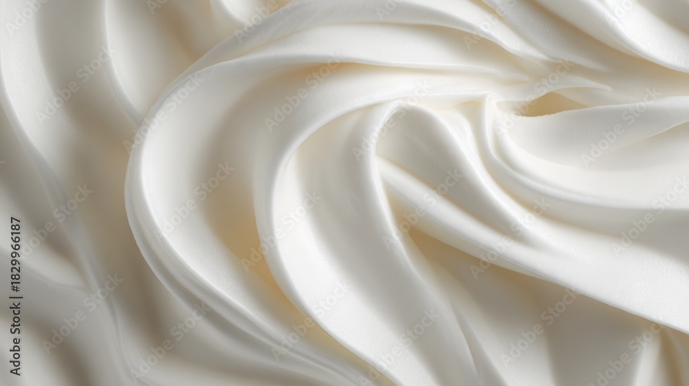 Fototapeta premium Organic plain yogurt close-up texture. Food background