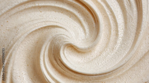 Vanilla yogurt swirl close-up texture. Food background