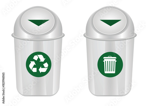 Reusable and trash bin. vector illustration	
