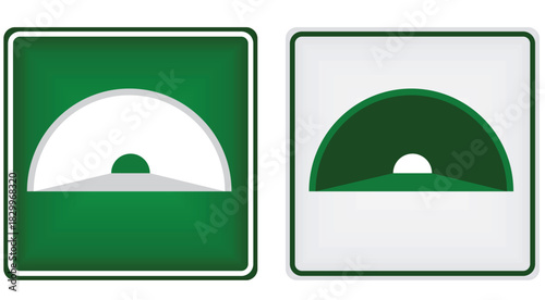 Tunnel on road sign. vector	