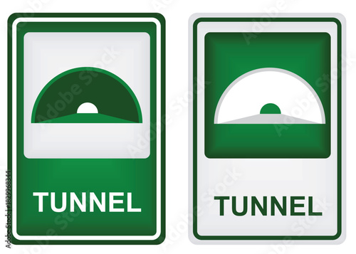 Tunnel on road sign. vector	