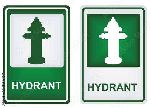 Fire hydrant sign. vector illustration	
