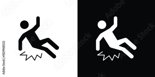 Accident icons editable flat black and white icons pack. Vector EPS10