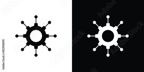 Algorithm icons editable flat black and white icons pack. Vector EPS10