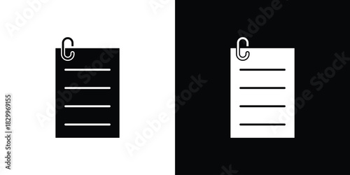 Assignment icons editable flat black and white icons pack. Vector EPS10