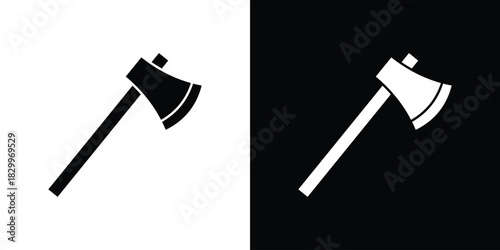Axe icons editable flat black and white icons pack. Vector EPS10