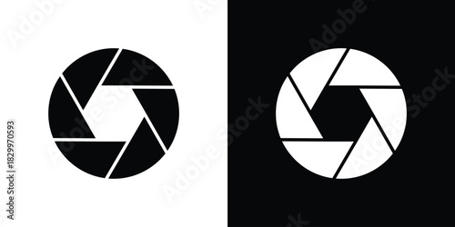 Aperture icons editable flat black and white icons pack. Vector EPS10