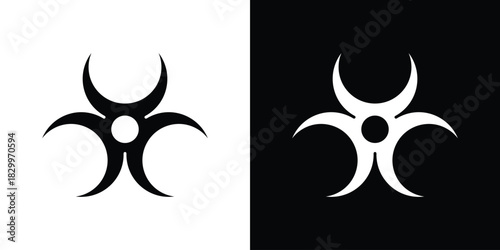 Biohazard icons editable flat black and white icons pack. Vector EPS10