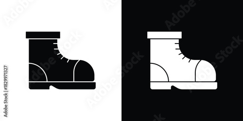 Boot icons editable flat black and white icons pack. Vector EPS10