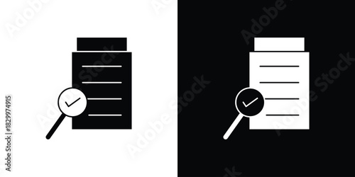 Compliance document icons editable flat black and white icons pack. Vector EPS10