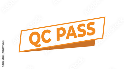 Quality control pass stamp or label icon on a clean background, symbolizing successful inspection, validation, and approval process Vector