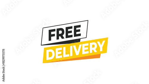 Free delivery service promotional banner graphic design element for online shopping, retail, and e-commerce marketing campaign offers Vector