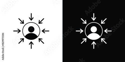Customer centricity icons editable flat black and white icons pack. Vector EPS10