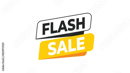Flash sale banner graphic design for retail promotions and limited-time offers, modern sticker element on a clean white background, digital Vector
